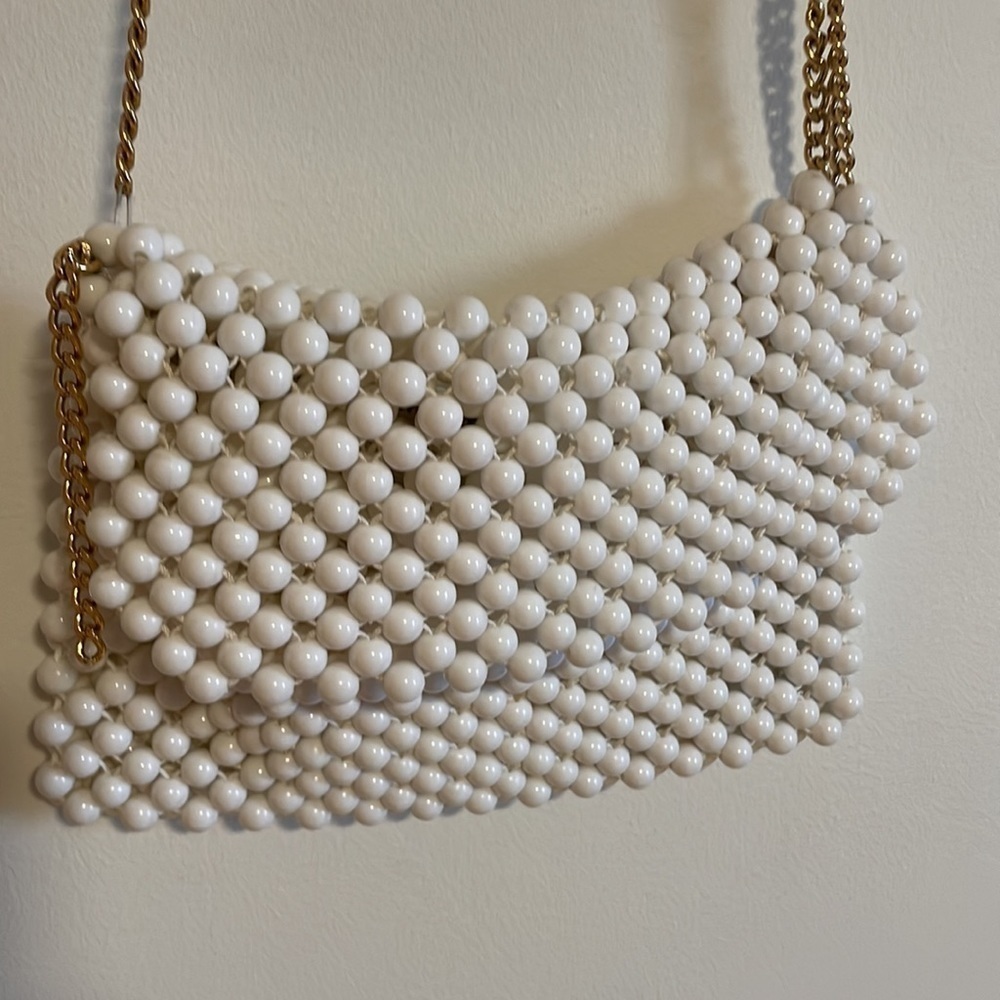 Retro Pearl Bag Pin-Up White 50s 60s Neutral Chain Japan Purse